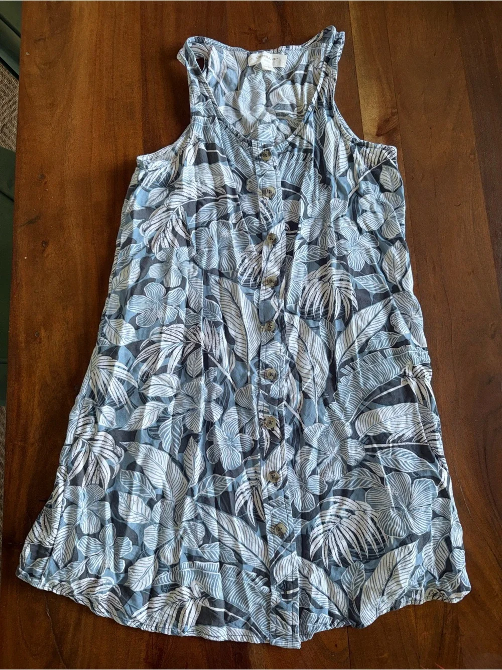 O'Neill Blue and White Floral Tank‎ Dress